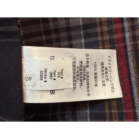 Eddie Bauer Gray/Red Flannel Shirt Men's Large Classic Fit Button Up Long Sleeve - Picture 4 of 6